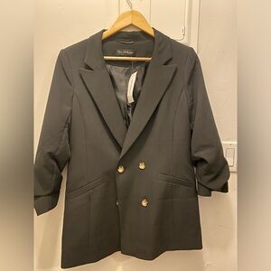 Miss Selfridge | M — 3/4 length double-breasted black blazer. BRAND NEW.